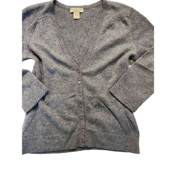 Simply Cashmere V-Neck Cashmere Cardigan Sweater Women’s Gray Size Small - Picture 3 of 3